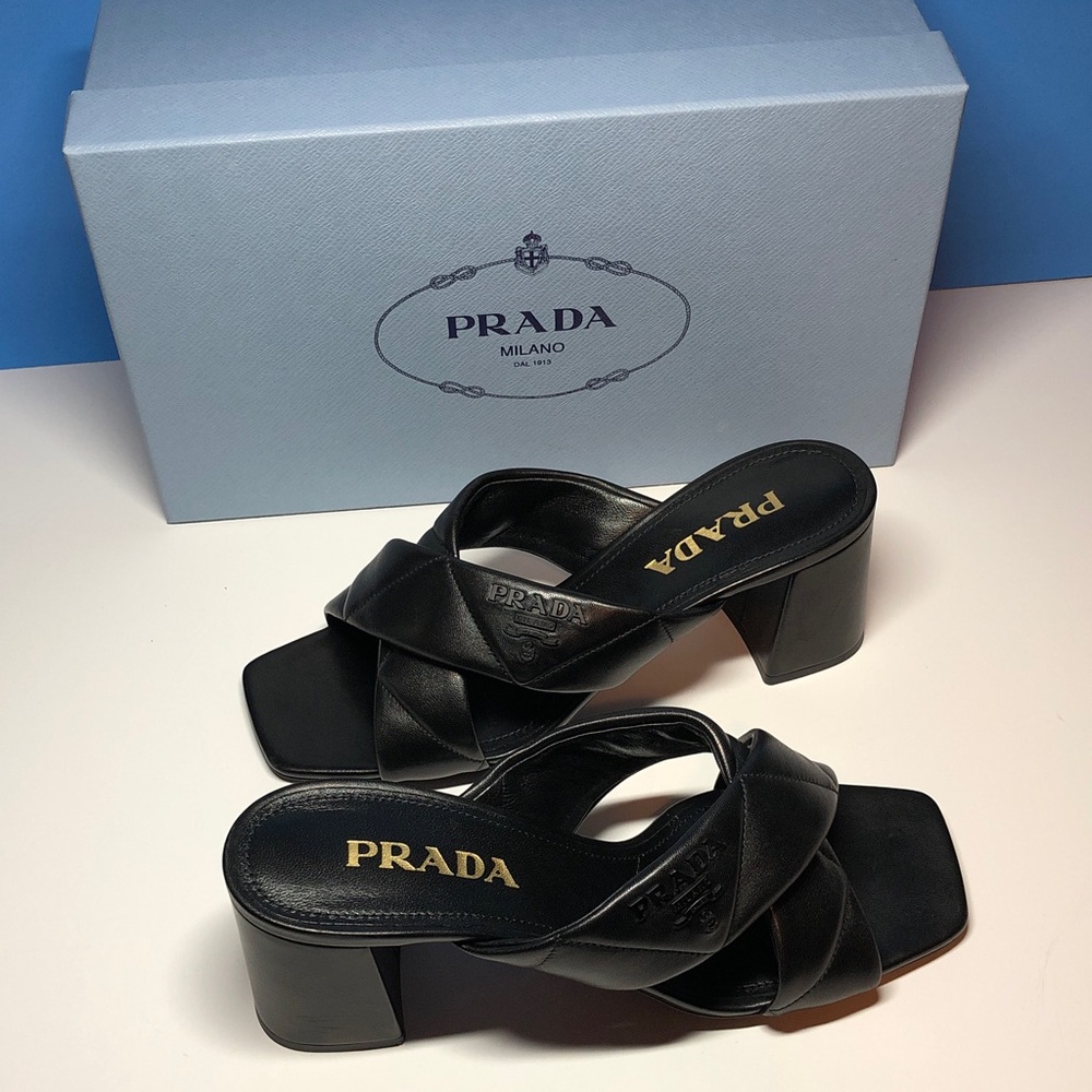 New Authentic Prada Black Leather Mules for Women Size 38! - Picture 11 of 12